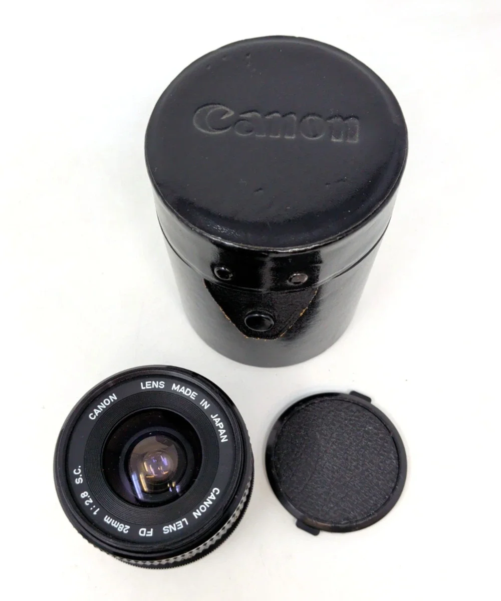 Canon Lens FD 28mm f/3.5 S.C. Tested with caps and case Fast Shipping Authentic